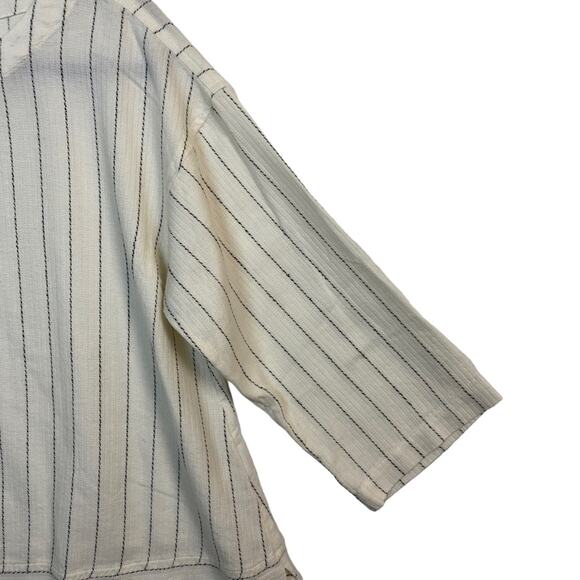Eileen Fisher Ivory Ecru Striped Bateau Neck Top Size Small - Picture 10 of 10